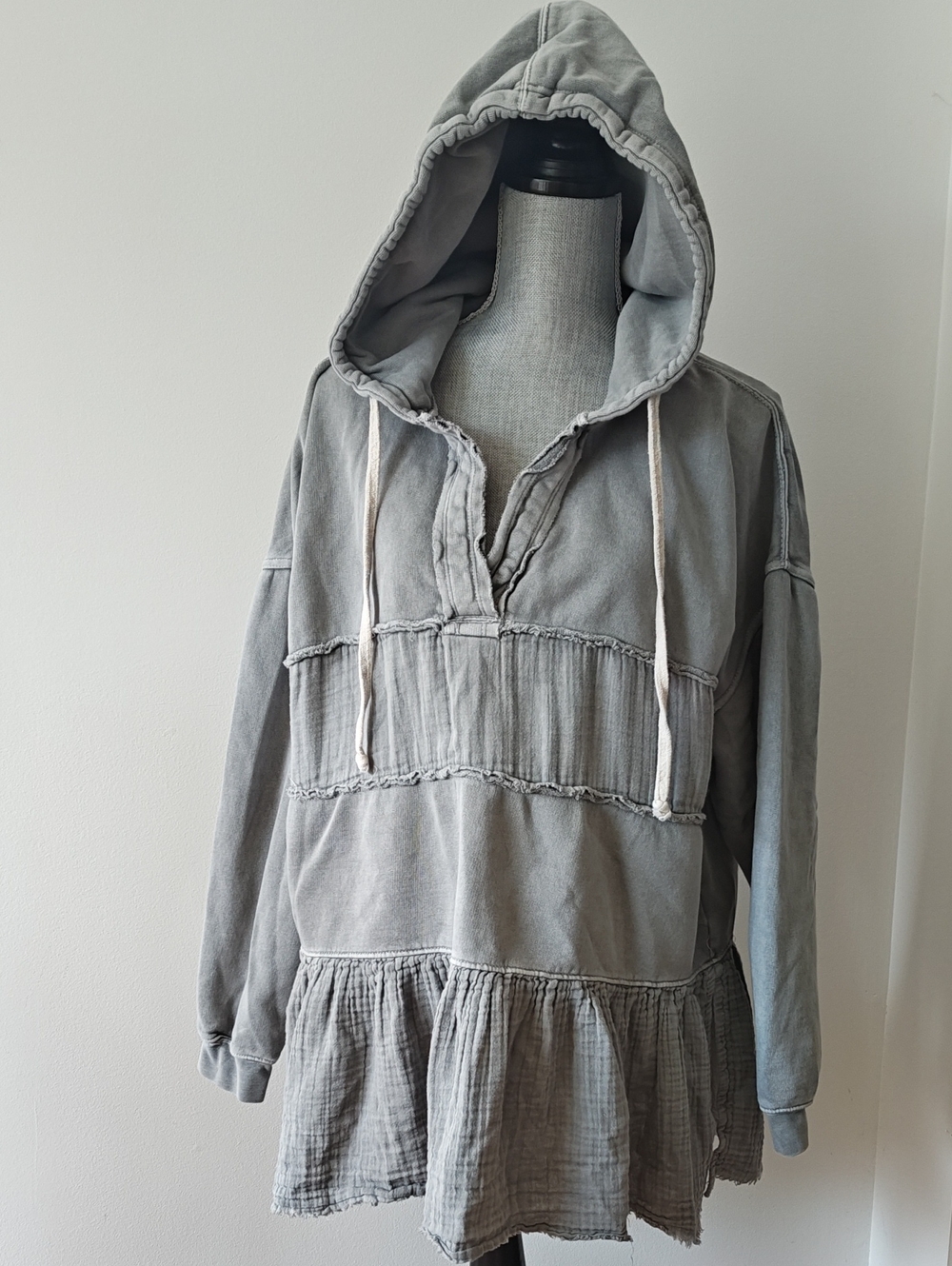 Free People Sail Away Hoodie Gray Size M